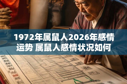 1972年属鼠人2026年感情运势 属鼠人感情状况如何 1972年属鼠人2026年感情运势 属鼠人感情状况如何