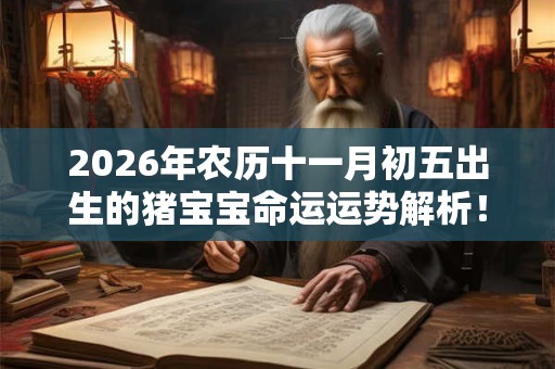 2026年农历十一月初五出生的猪宝宝命运运势解析！