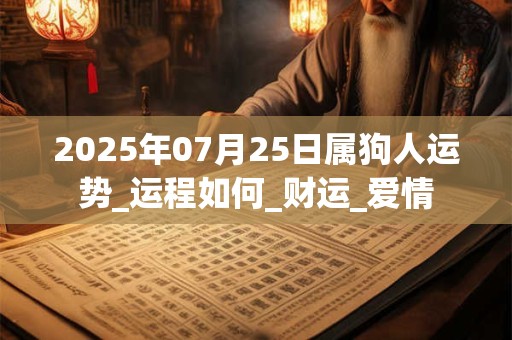 2025年07月25日属狗人运势_运程如何_财运_爱情 2025年07月25日属狗人运势_运程如何_财运_爱情