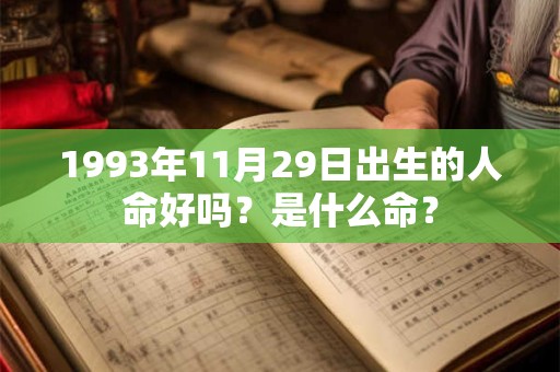 1993年11月29日出生的人命好吗？是什么命？