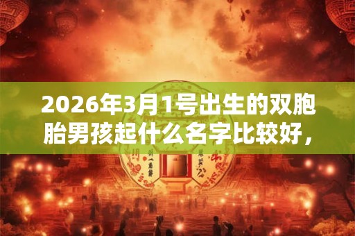 2026年3月1号出生的双胞胎男孩起什么名字比较好,五行属什么 2026年3月1号出生的双胞胎男孩起什么名字比较好,五行属什么