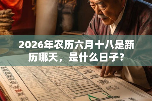 2026年农历六月十八是新历哪天,是什么日子? 2026年农历六月十八是新历哪天,是什么日子?