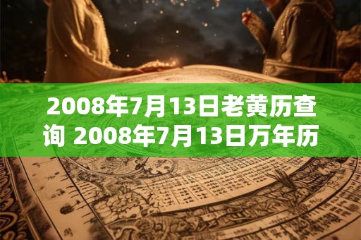 2008年7月13日老黄历查询 2008年7月13日万年历黄道吉日 2008年7月13日老黄历查询 2008年7月13日万年历黄道吉日