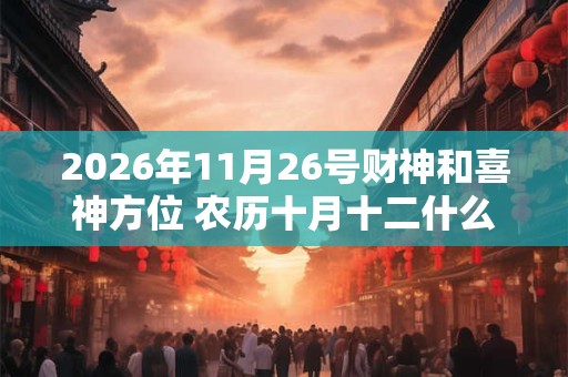 2026年11月26号财神和喜神方位 农历十月十二什么时辰吉