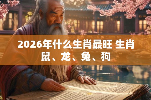 2026年什么生肖最旺 生肖鼠、龙、兔、狗