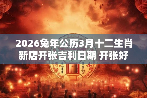 2026兔年公历3月十二生肖新店开张吉利日期 开张好日子查询