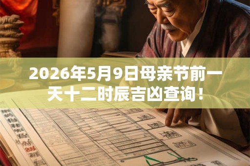 2026年5月9日母亲节前一天十二时辰吉凶查询！