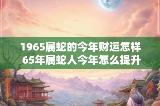 1965属蛇的今年财运怎样 65年属蛇人今年怎么提升财运