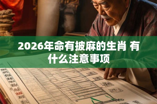 2026年命有披麻的生肖 有什么注意事项