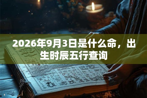 2026年9月3日是什么命，出生时辰五行查询