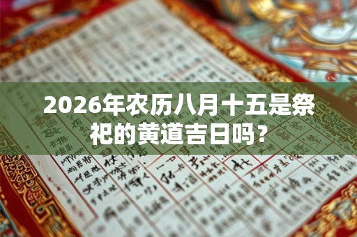 2026年农历八月十五是祭祀的黄道吉日吗？