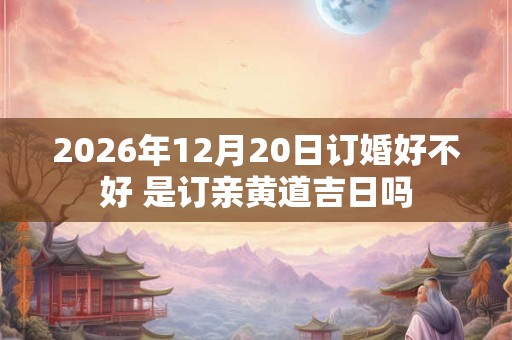 2026年12月20日订婚好不好 是订亲黄道吉日吗 2026年12月20日订婚好不好 是订亲黄道吉日吗