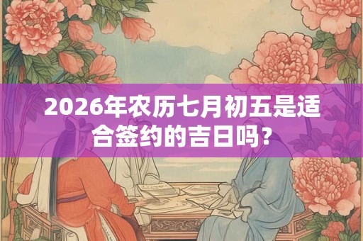 2026年农历七月初五是适合签约的吉日吗？