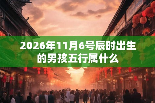 2026年11月6号辰时出生的男孩五行属什么