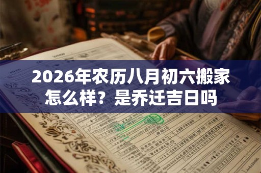 2026年农历八月初六搬家怎么样？是乔迁吉日吗