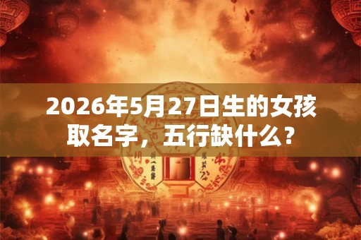 2026年5月27日生的女孩取名字，五行缺什么？
