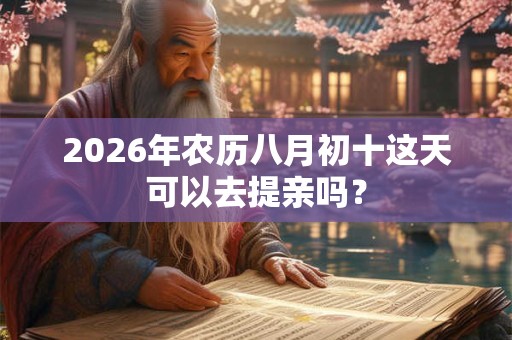 2026年农历八月初十这天可以去提亲吗？