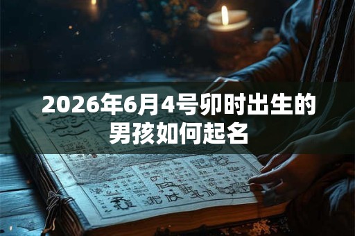2026年6月4号卯时出生的男孩如何起名