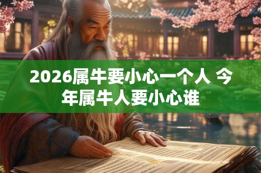 2026属牛要小心一个人 今年属牛人要小心谁