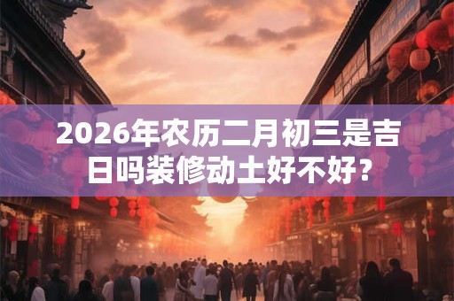 2026年农历二月初三是吉日吗装修动土好不好？
