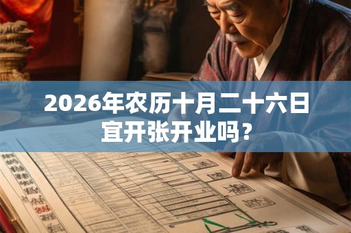 2026年农历十月二十六日宜开张开业吗？