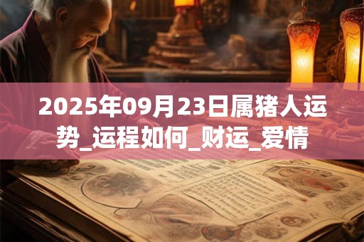 2025年09月23日属猪人运势_运程如何_财运_爱情 2025年09月23日属猪人运势_运程如何_财运_爱情