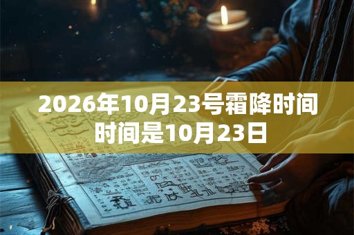 2026年10月23号霜降时间 时间是10月23日