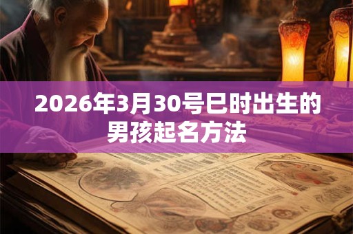 2026年3月30号巳时出生的男孩起名方法