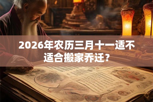 2026年农历三月十一适不适合搬家乔迁？