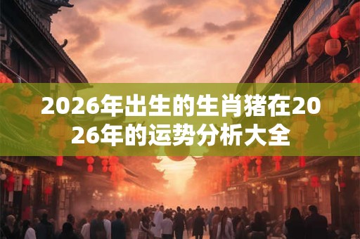 2026年出生的生肖猪在2026年的运势分析大全