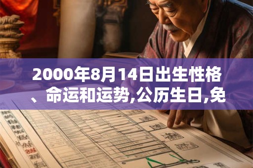 2000年8月14日出生性格、命运和运势,公历生日,免费算命