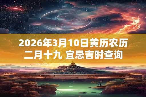 2026年3月10日黄历农历二月十九 宜忌吉时查询
