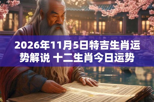 2026年11月5日特吉生肖运势解说 十二生肖今日运势 2026年11月5日特吉生肖运势解说 十二生肖今日运势