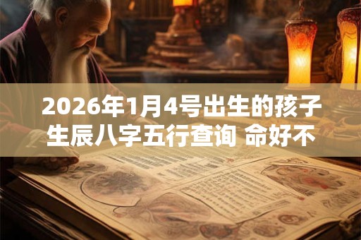 2026年1月4号出生的孩子生辰八字五行查询 命好不好