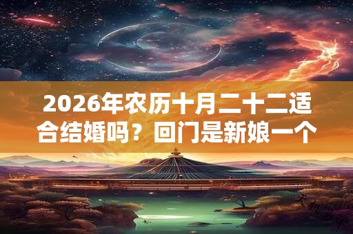 2026年农历十月二十二适合结婚吗？回门是新娘一个人回吗？