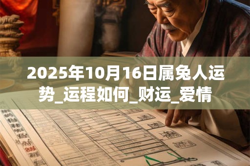 2025年10月16日属兔人运势_运程如何_财运_爱情