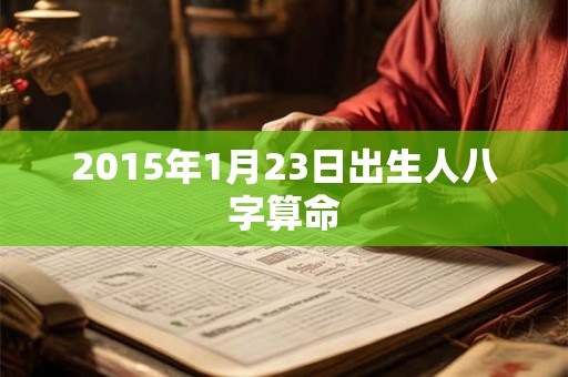 2015年1月23日出生人八字算命