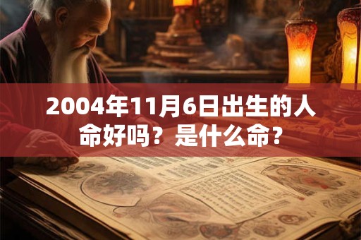 2004年11月6日出生的人命好吗?是什么命? 2004年11月6日出生的人命好吗?是什么命?