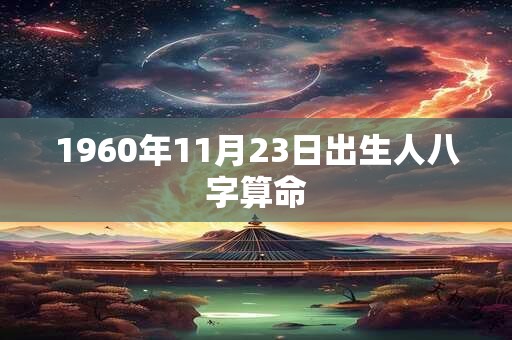 1960年11月23日出生人八字算命 1960年11月23日出生人八字算命