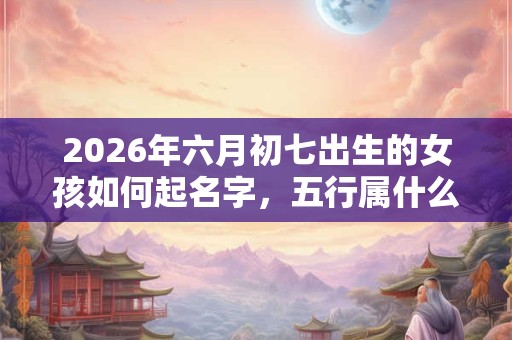 2026年六月初七出生的女孩如何起名字，五行属什么