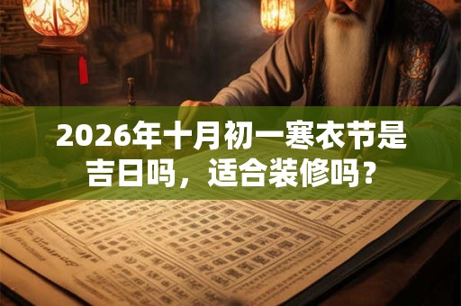 2026年十月初一寒衣节是吉日吗，适合装修吗？