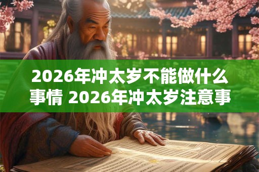 2026年冲太岁不能做什么事情 2026年冲太岁注意事项 2026年冲太岁不能做什么事情 2026年冲太岁注意事项