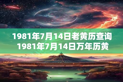 1981年7月14日老黄历查询 1981年7月14日万年历黄道吉日