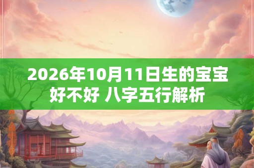 2026年10月11日生的宝宝好不好 八字五行解析 2026年10月11日生的宝宝好不好 八字五行解析