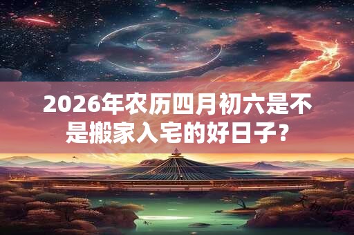 2026年农历四月初六是不是搬家入宅的好日子？