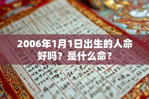 2006年1月1日出生的人命好吗?是什么命? 2006年1月1日出生的人命好吗?是什么命?