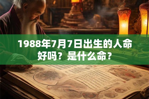1988年7月7日出生的人命好吗？是什么命？