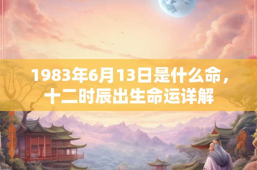 1983年6月13日是什么命,十二时辰出生命运详解 1983年6月13日是什么命,十二时辰出生命运详解
