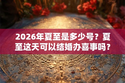 2026年夏至是多少号?夏至这天可以结婚办喜事吗? 2026年夏至是多少号?夏至这天可以结婚办喜事吗?
