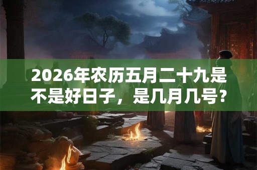 2026年农历五月二十九是不是好日子，是几月几号？